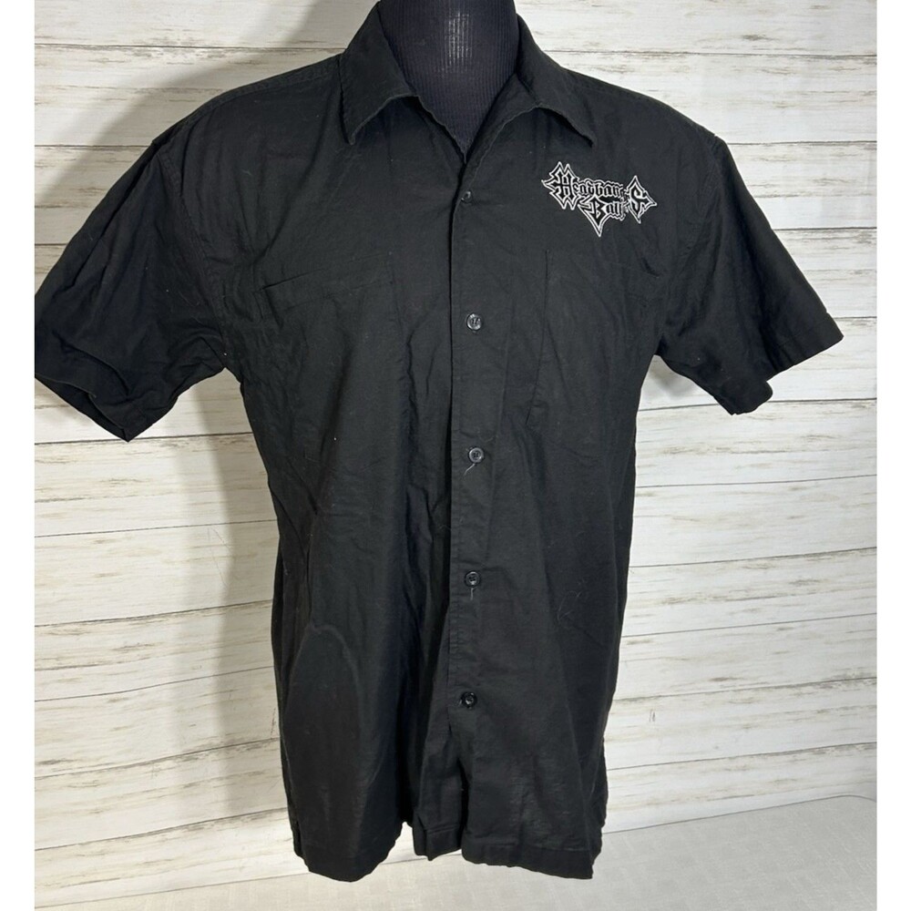 Vtg Y2K MTV Headbangers Ball Metal Rock Punk Grunge Band MEDIUM Men Button Shirt